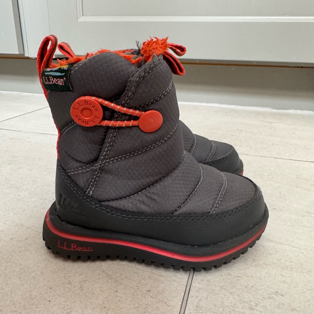L.L. Bean Kids' Black and Red Snow Boots